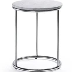 Woodstock Marketing Harden End Table - 20'' Round w/ Marble Top^ Waiting & Reception