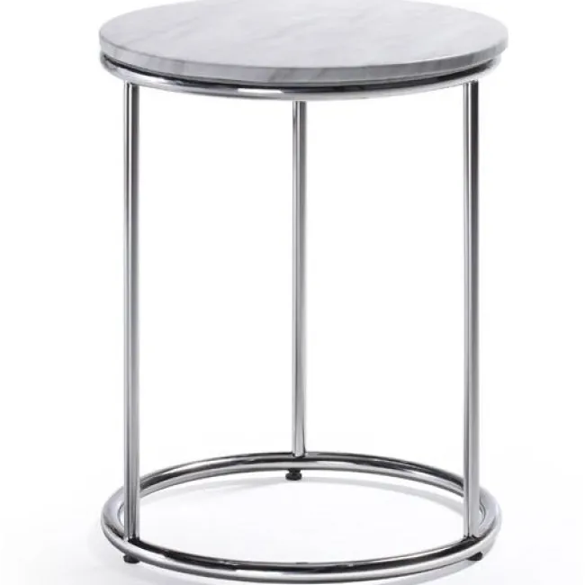 Woodstock Marketing Harden End Table - 20'' Round w/ Marble Top^ Waiting & Reception