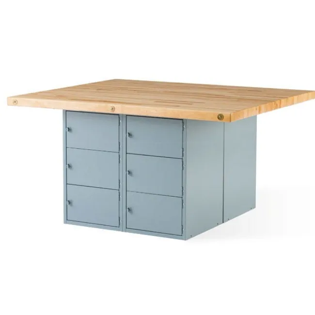 Montisa Hard Maple Top Workbench with Locker Storage^ Makerspace & Shop|Art Tables