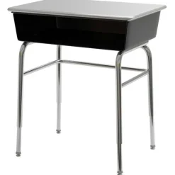 Columbia Hard Plastic Open Front Desk w/ Solid Book Box^ Open Front School Desks