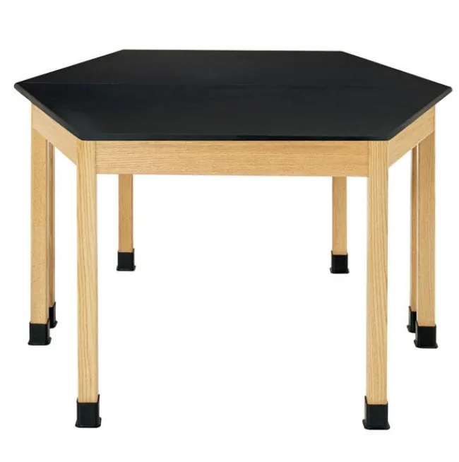Diversified Spaces Hardwood Science Lab Table - Laminate 60'' x 24'' x 30'' Trapezoid (Maple)^ Science|Science Tables
