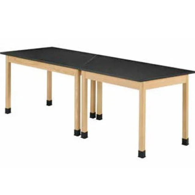 Diversified Spaces Hardwood Science Lab Table - Laminate 60'' x 30'' x 30'' Trapezoid (Oak)^ Science|Science Tables