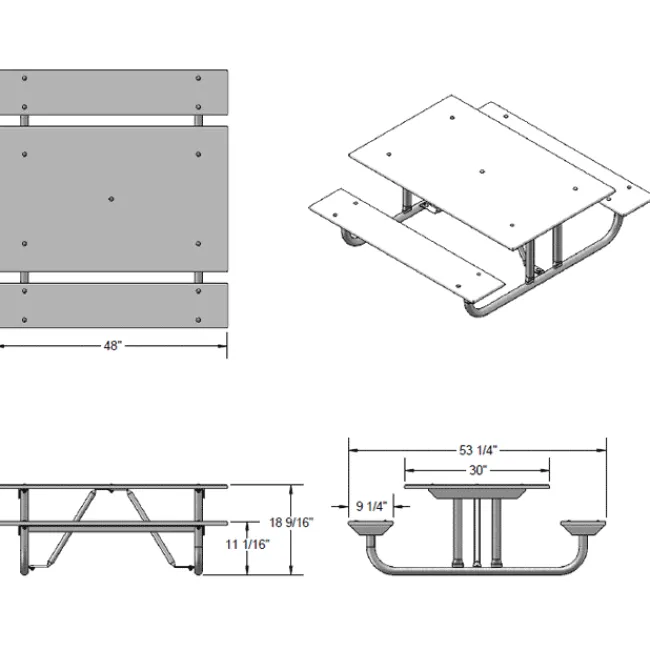 Ultra-Play Heavy-Duty 4' Preschool Outdoor Picnic Table^ Picnic Tables|Outdoor Picnic