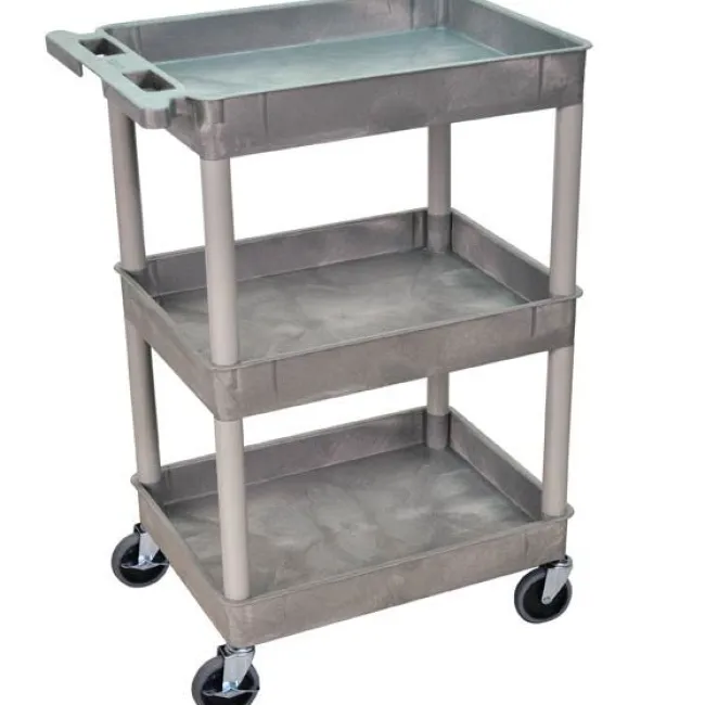 Luxor Heavy-Duty Utility Carts w/ 3 Tub Shelves^ Utility Carts