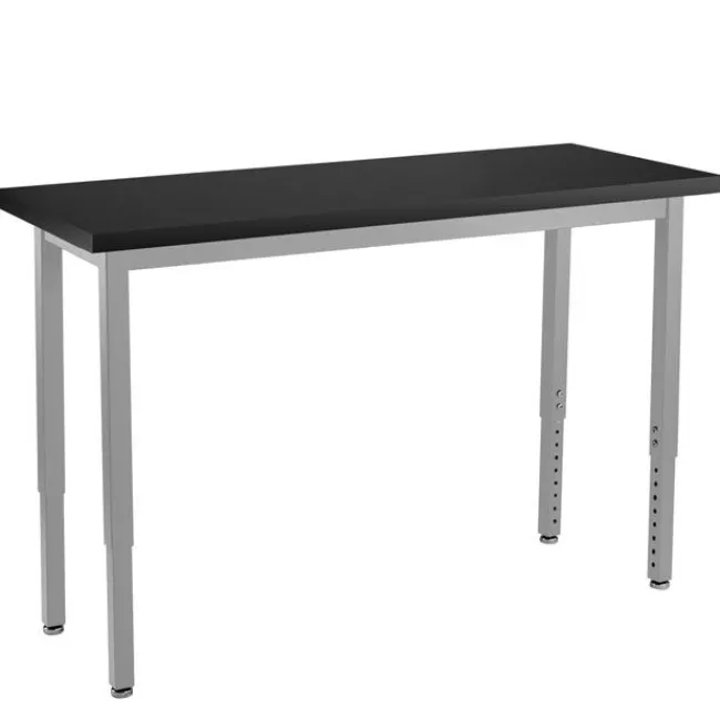 National Public Seating Height Adjustable Steel Science Table with Chemical Resistant Top (24'' x 54'')^ Science|Science Tables