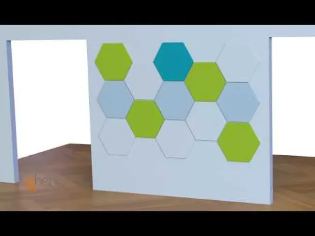 Ghent Hex Glass Markerboard (18" x 21")^ Glass Boards