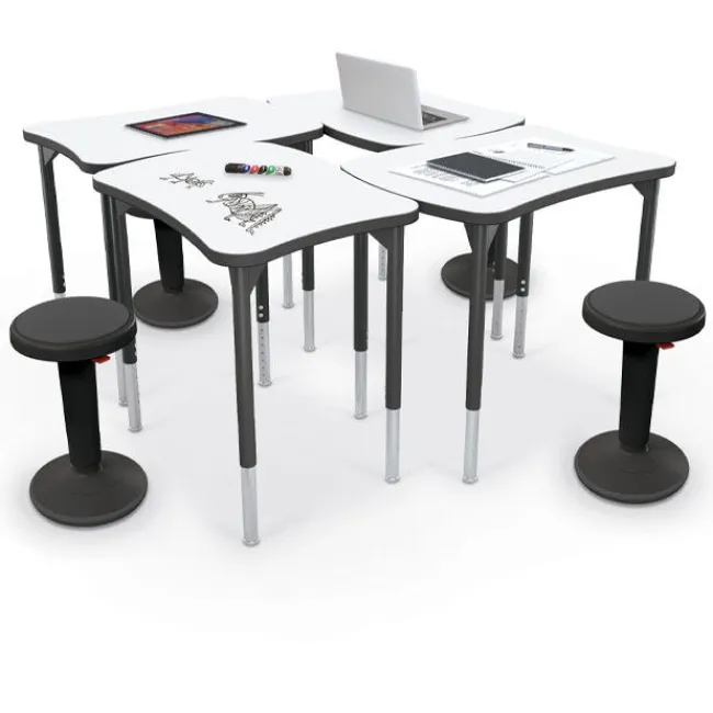 Mooreco Hierarchy Beluga Dry Erase Student Desk (35" W x 24" D)^ Collaborative Desks|Dry Erase Desks