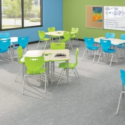 Mooreco Hierarchy Beluga Dry Erase Student Desk (35" W x 24" D)^ Collaborative Desks|Dry Erase Desks