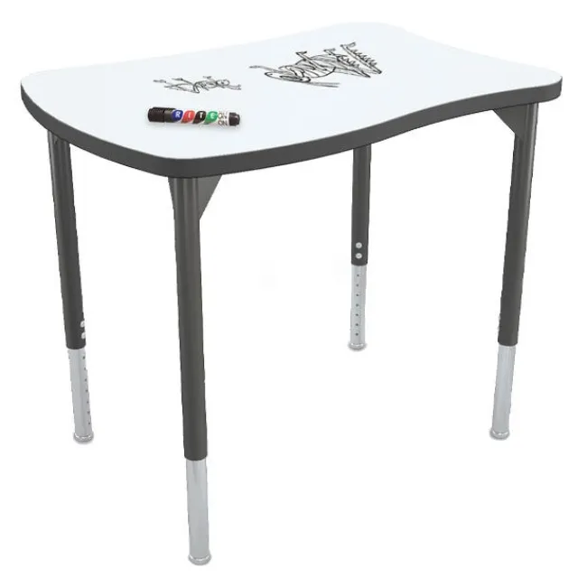 Mooreco Hierarchy Beluga Dry Erase Student Desk (35" W x 24" D)^ Collaborative Desks|Dry Erase Desks
