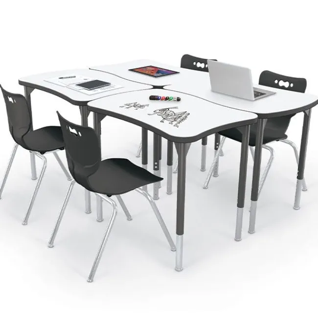Mooreco Hierarchy Beluga Dry Erase Student Desk (35" W x 24" D)^ Collaborative Desks|Dry Erase Desks