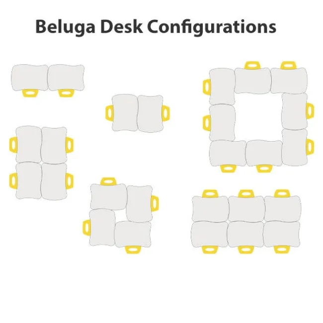 Mooreco Hierarchy Beluga Dry Erase Student Desk (35" W x 24" D)^ Collaborative Desks|Dry Erase Desks