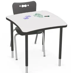 Mooreco Hierarchy Creator Square Desk with Dry Erase Top^ Collaborative Desks|Dry Erase Desks