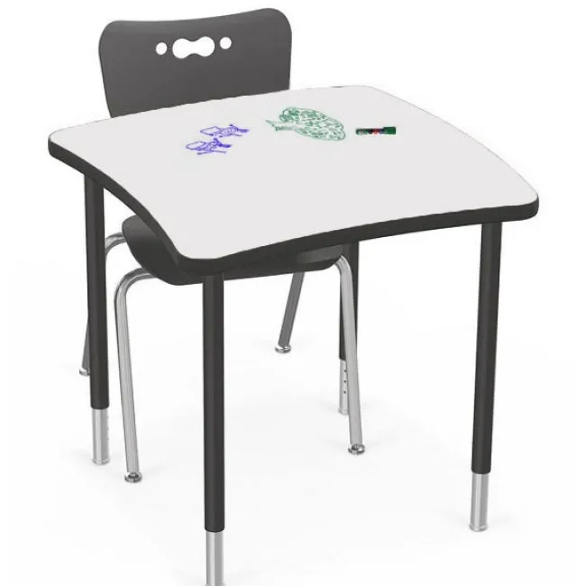 Mooreco Hierarchy Creator Square Desk with Dry Erase Top^ Collaborative Desks|Dry Erase Desks