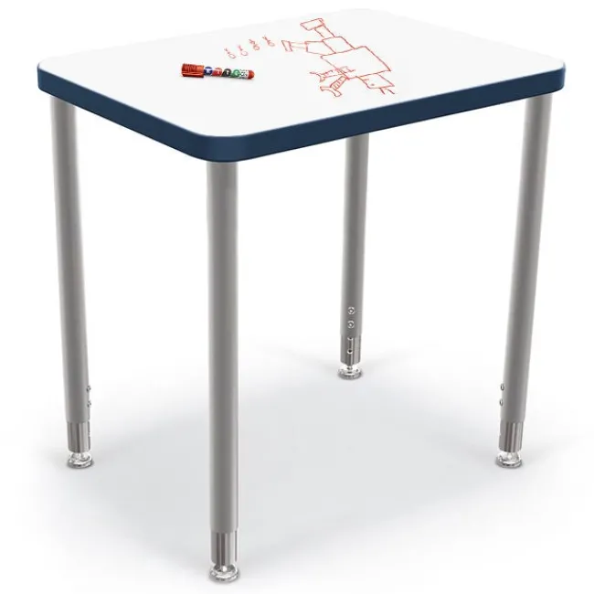 Mooreco Hierarchy Rectangle Snap Desk with Dry Erase Top (29'' x 20'')^ Dry Erase Desks