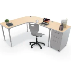 Mooreco Hierarchy Sit to Stand Corner L-Shaped Desk^ Teacher Desks|Instructor Desks