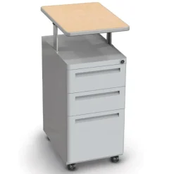 Mooreco Hierarchy Sit to Stand Corner L-Shaped Desk^ Teacher Desks|Instructor Desks