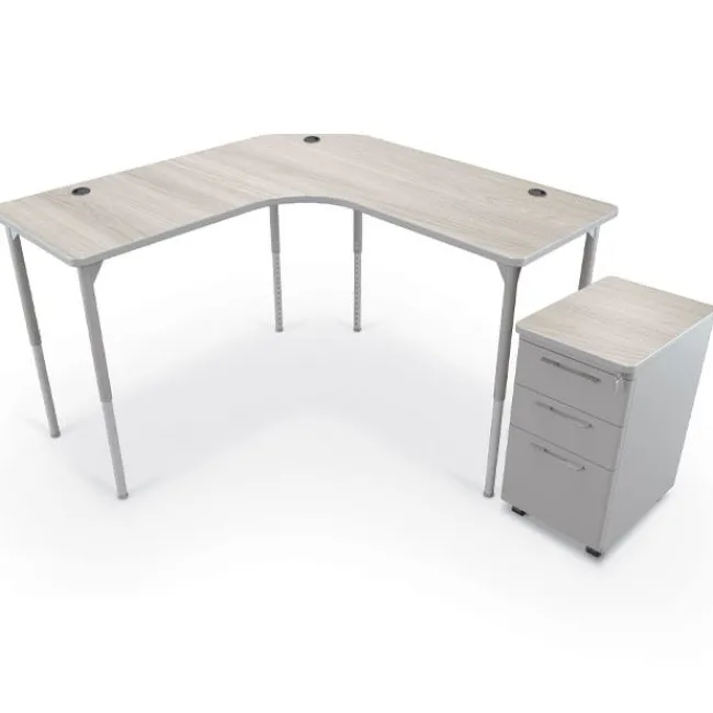 Mooreco Hierarchy Sit to Stand Corner L-Shaped Desk^ Teacher Desks|Instructor Desks