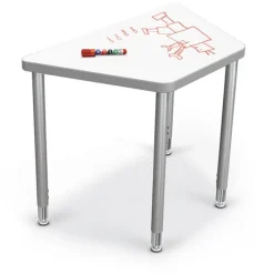 Mooreco Hierarchy Trapezoid Snap Desks with Dry Erase Top^ Collaborative Desks|Dry Erase Desks