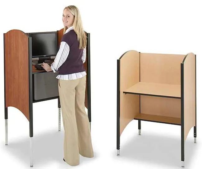 Smith Carrel Hi-Lo Adjustable Height School Library Computer Carrel^ Study Carrels