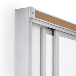 Mooreco Horizontal Sliding Whiteboard w/ 2 Tracks & 2 Panels (4’ H x 8’ W)^ Combination Boards|Dry Erase Whiteboards