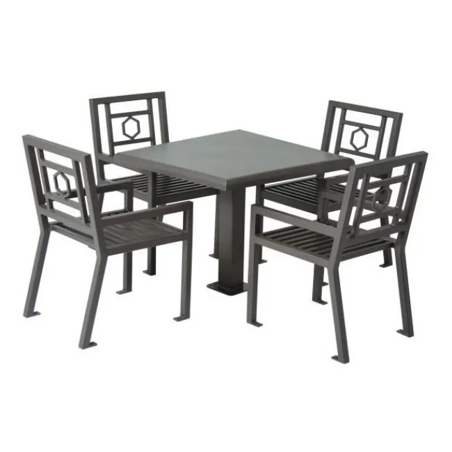 Ultra-Play Huntington Outdoor Square Table and Four Chair Set^ Cafe Table & Chair Sets|Breakroom & Café