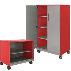 Allied Hutch Mobile Metal Storage Shelves^ Mobile Cabinets|Bookcases