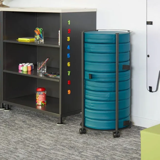 KI Imaginasium 10-Pack Blip Pads w/ Mobile Storage Caddy^ Soft Seating