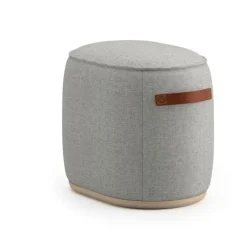 Community Indie Large Oval Pouf w/ Leather Handles - 16-1/2