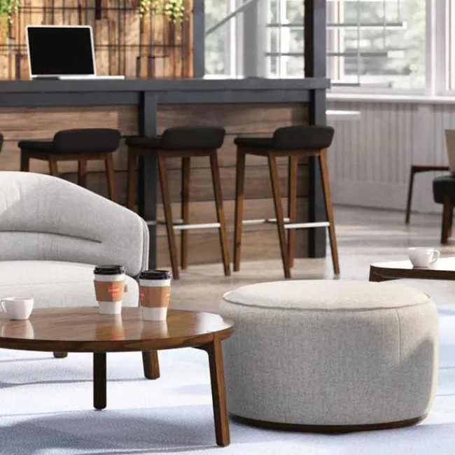 Community Indie Large Round Pouf - 16-1/2" H^ Soft Seating