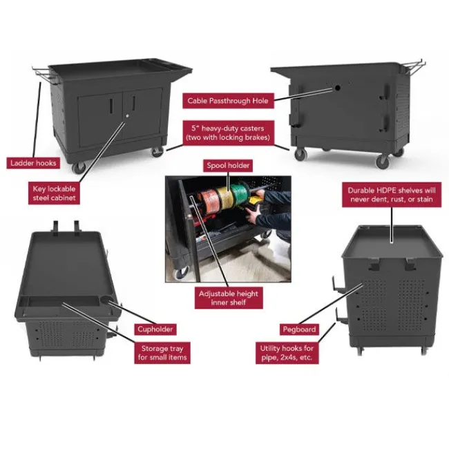 Luxor Industrial Locking Cabinet Utility Cart^ Utility Carts|Storage Carts