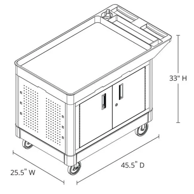 Luxor Industrial Locking Cabinet Utility Cart^ Utility Carts|Storage Carts