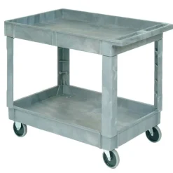 Global Industrial Industrial-Strength Gray Utility Cart w/ 2 Shelves & 5" Casters - 40"L x 26"W x 33"H^ Utility Carts