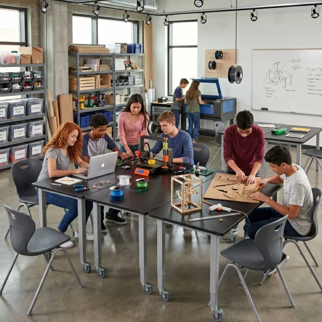 Allied Innovation N Phenolic Table with Casters (72'' W X 24'' D)^ Science|Science Tables