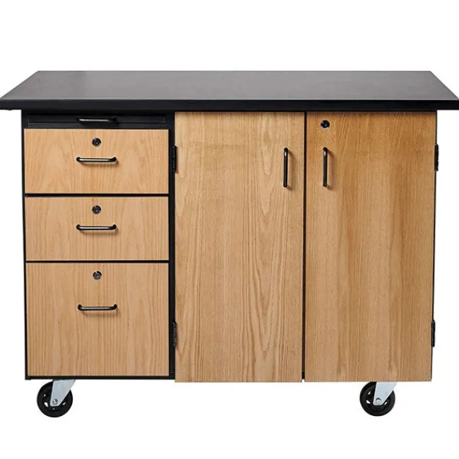 National Public Seating Instructor Mobile Science Cabinet with Chem-Res Top (48" x 28")^ Lab Storage|Science Storage