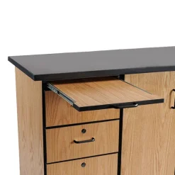National Public Seating Instructor Mobile Science Cabinet with Chem-Res Top (48
