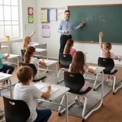 KI Intellect Wave Double Entry Classroom Desks^ Combo Chair Desks