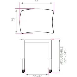 Smith System Interchange Curve Collaborative Student Desk^ Open Front School Desks