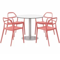 KFI Seating Ivy Round Table and Dali Stack Chair Package^ Restaurant & Cafe|Cafe Table & Chair Sets
