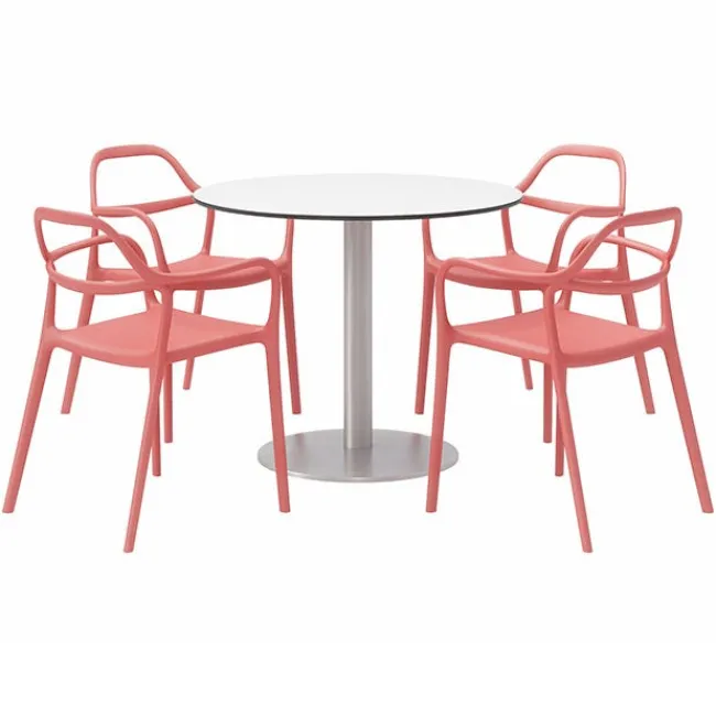 KFI Seating Ivy Round Table and Dali Stack Chair Package^ Restaurant & Cafe|Cafe Table & Chair Sets