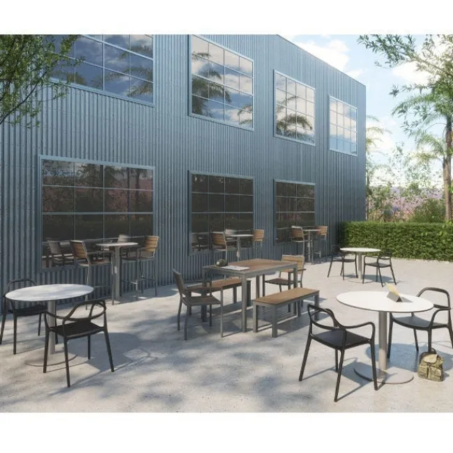 KFI Seating Ivy Round Table and Dali Stack Chair Package^ Restaurant & Cafe|Cafe Table & Chair Sets