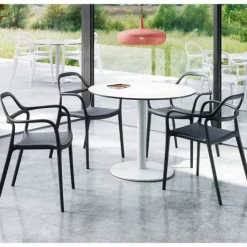 KFI Seating Ivy Round Table and Dali Stack Chair Package^ Restaurant & Cafe|Cafe Table & Chair Sets