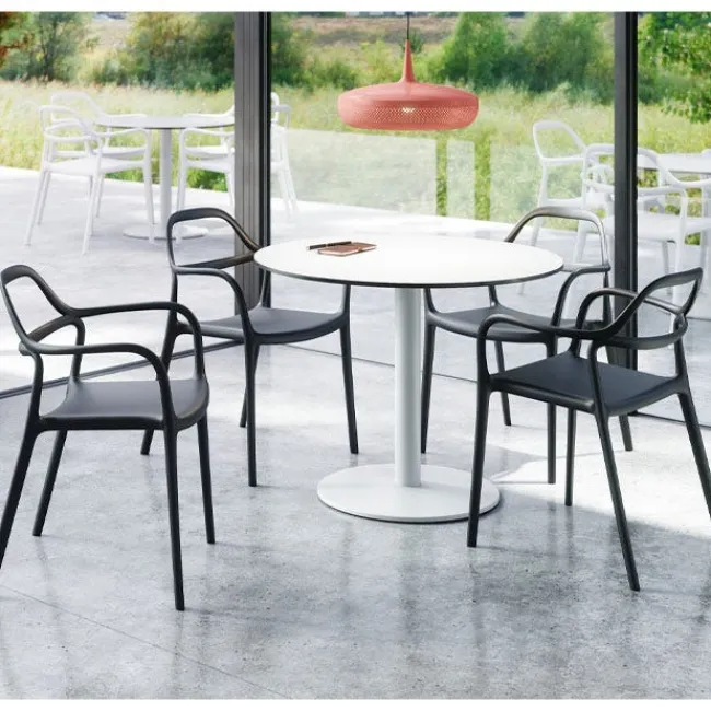 KFI Seating Ivy Round Table and Dali Stack Chair Package^ Restaurant & Cafe|Cafe Table & Chair Sets