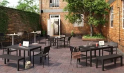 KFI Seating Ivy Series Rectangle Outdoor Table - 35'' W x 55'' D^ Cafe Tables|Café