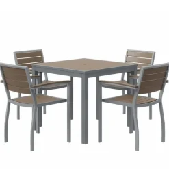 KFI Seating Ivy Series Square Outdoor Table Set w/ 4 Chairs^ Cafe Tables|Café