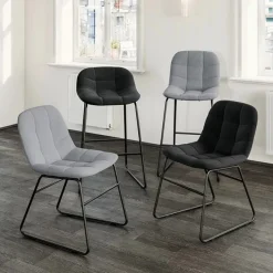 OfficeSource Jaden Half-Back Stool (Set of 2)^ Restaurant & Cafe|Cafe Chairs