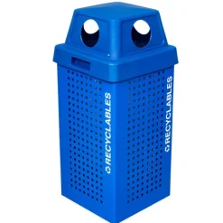 Ex-Cell Kaiser Kaleidoscope Outdoor 36-Gallon Recycle Receptacle w/ Blue Gloss Finish^ Trash & Recycling Bins