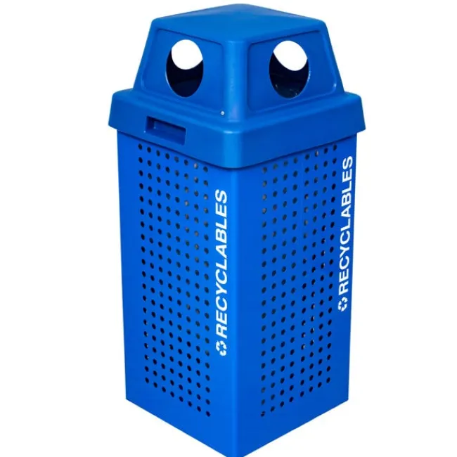 Ex-Cell Kaiser Kaleidoscope Outdoor 36-Gallon Recycle Receptacle w/ Blue Gloss Finish^ Trash & Recycling Bins