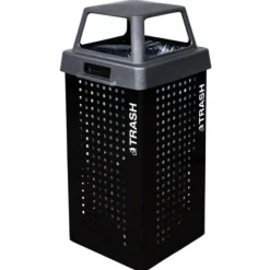 Ex-Cell Kaiser Kaleidoscope Outdoor 36-Gallon Trash Receptacle w/ Black Gloss Finish^ Trash & Recycling Bins