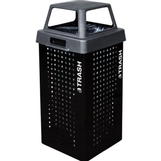 Ex-Cell Kaiser Kaleidoscope Outdoor 36-Gallon Trash Receptacle w/ Black Gloss Finish^ Trash & Recycling Bins