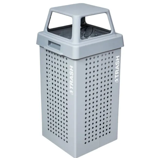 Ex-Cell Kaiser Kaleidoscope Outdoor 36-Gallon Trash Receptacle w/ Gray Gloss Finish^ Trash & Recycling Bins